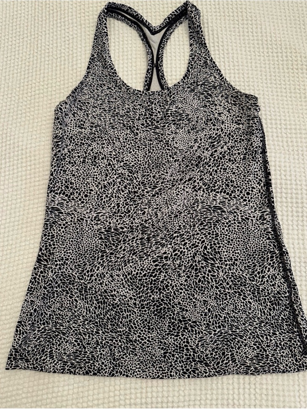 lululemon athletica Black and White Abstract Racerback Tank